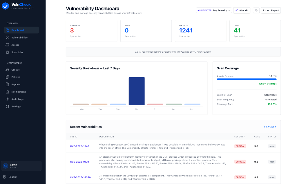 VulnCheck Dashboard